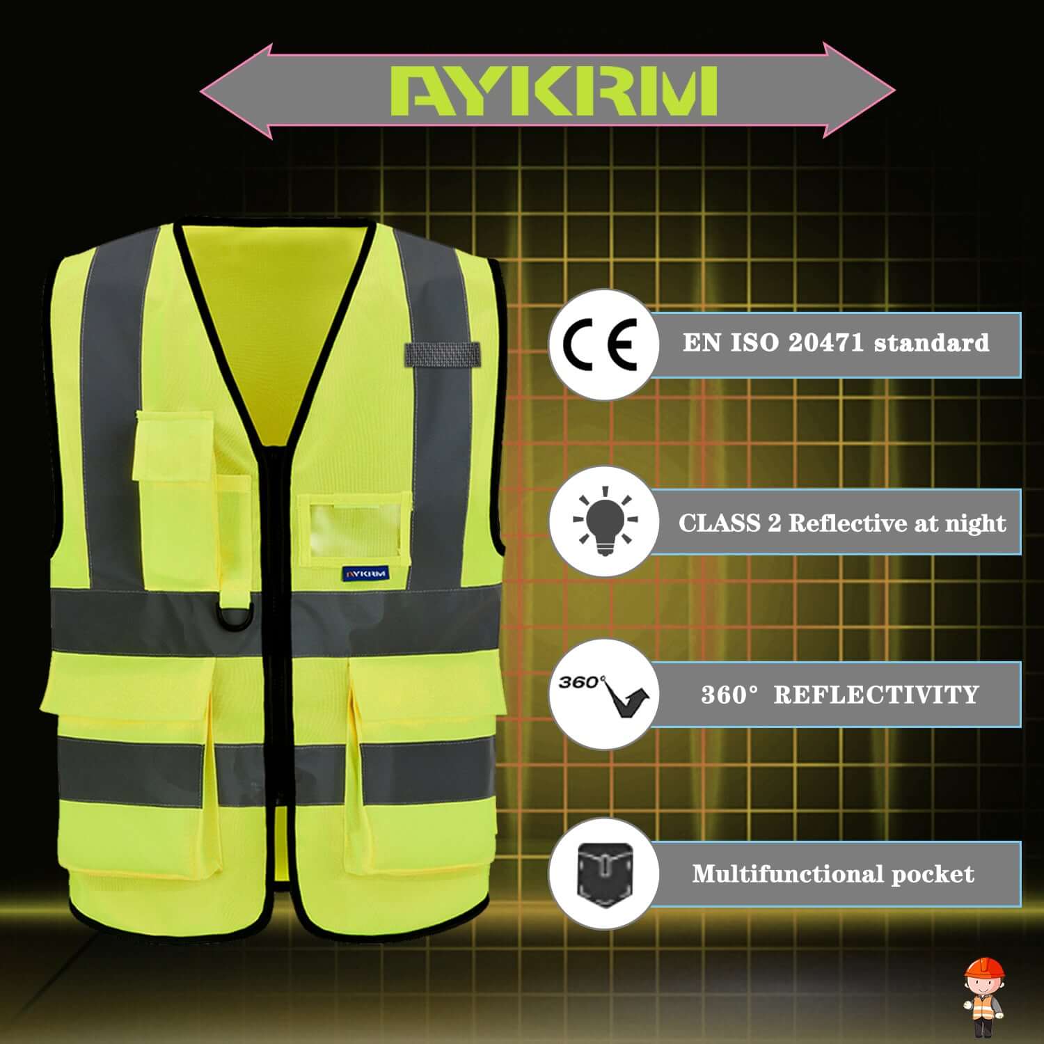 AYKRMHIVIS High Visibility Reflective Vests